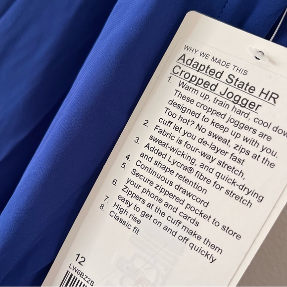 Lululemon Larkspur Adapted State High-Rise Cropped Jogger Size 12 - Picture 3 of 7